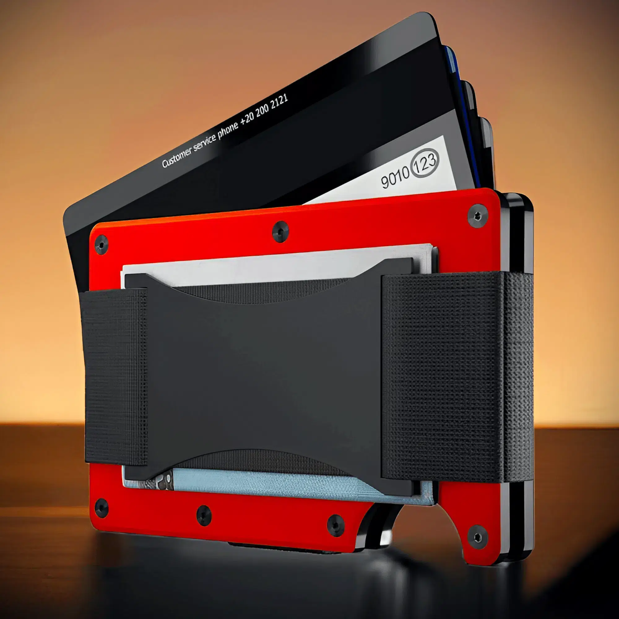 BusinessWallet-Aluminium-Orange Kartenetui